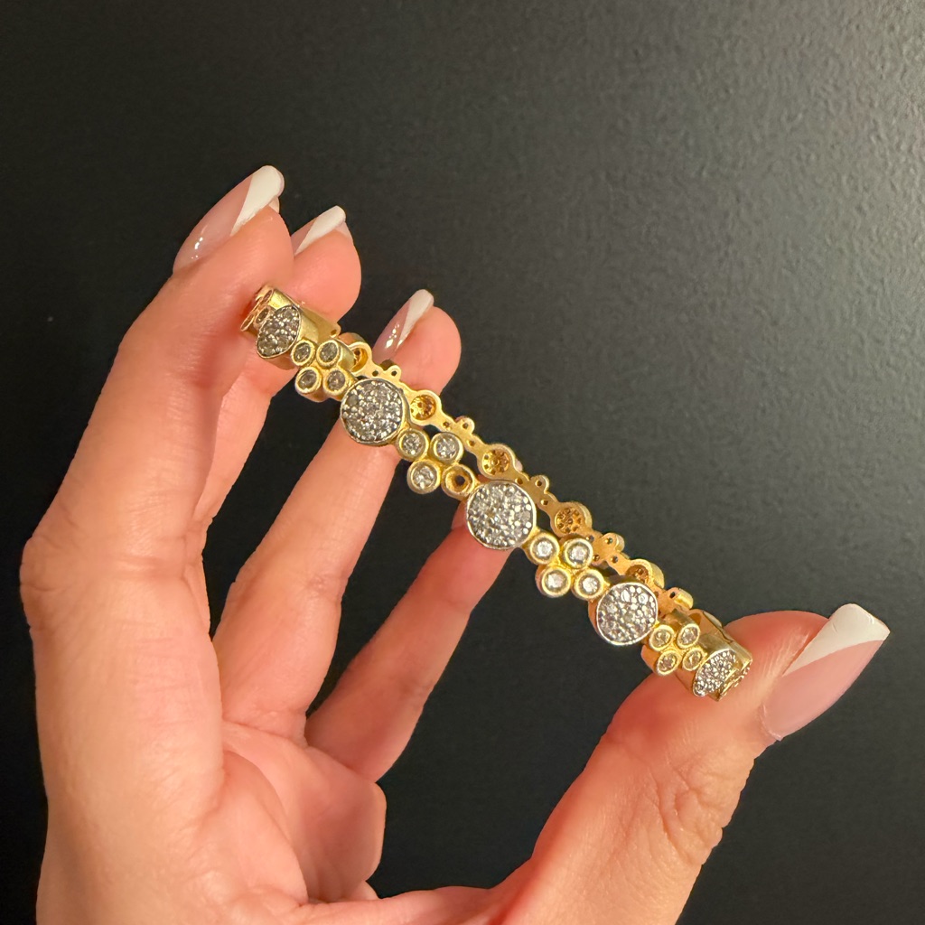 Freida Rothman Silver And Gold Oval Hinge